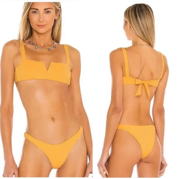 NWT Vitamin A Kaya Bikini Set in Iced Mango Eco Ribbed - Picture 2 of 5